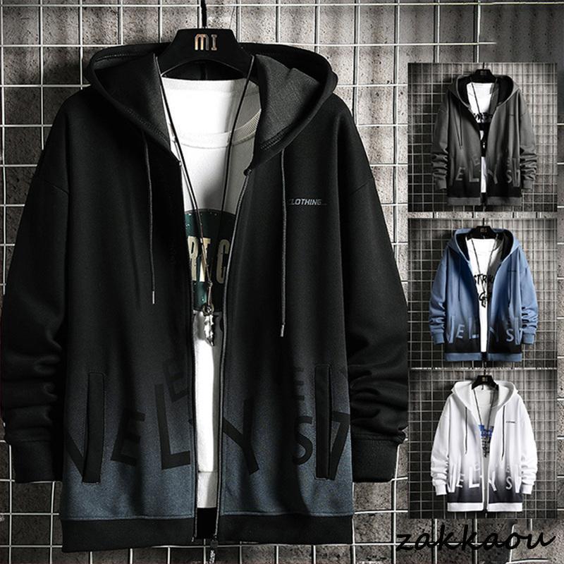 Other - パーカー メンズ ジップアップパーカー 長袖 秋物 春服 フード付き ジャケット トップス アウター スウェット 羽織り ゆったり 秋 秋服