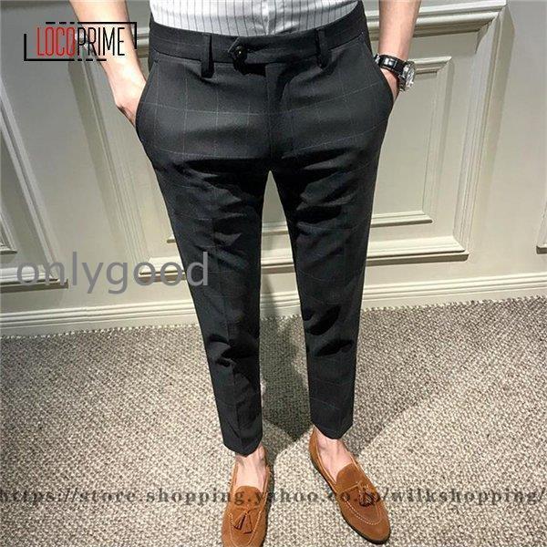 スラックス メンズ ビジネススラックス スリムパンツ ノータック 大きいサイズ 美脚 ウォッシャブル クールビズ ゴルフパンツ チェック柄 家庭洗濯可 紳士用