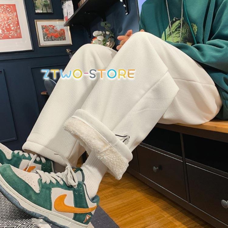 裏ボア ワイドパンツ メンズ 冬 厚手 裏起毛 カジュアル イージーパンツ 暖かい 防寒 ゆったり おしゃれ ストレートパンツ 長ズボン 保温 暖パン