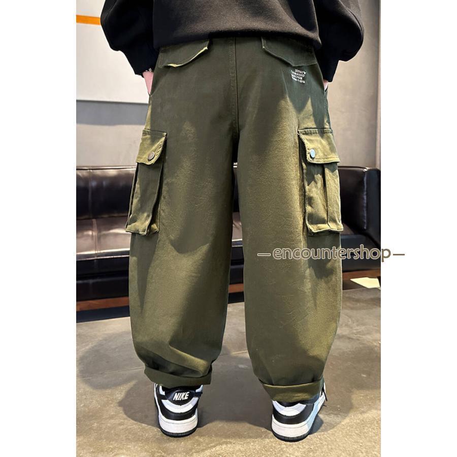 ロングパンツ キッズ ジュニア 子供服 ダンス衣装 男の子 演出 サルエルパンツ 長ズボン ボトムス カーゴパンツ 可愛い おしゃれ ストレッチ