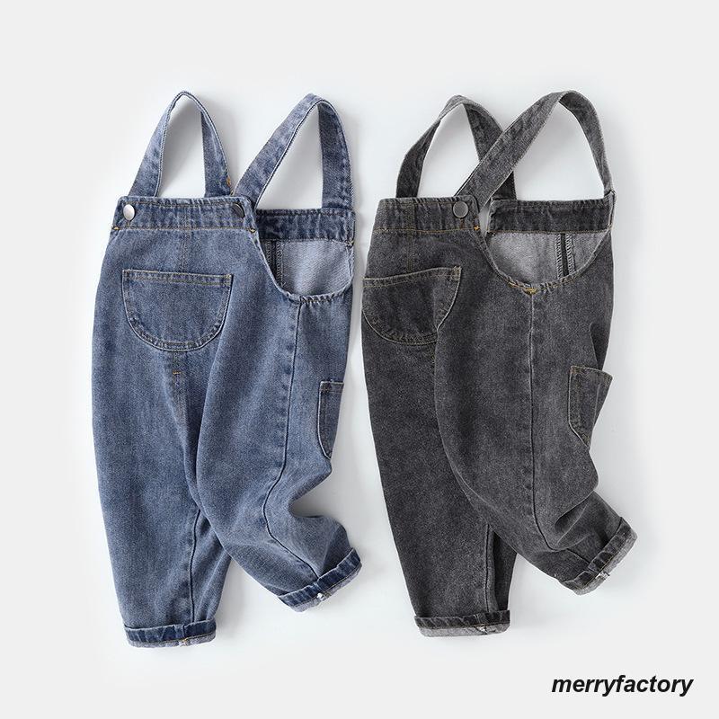 オーバーオール サロペット デニム キッズ ベビー 子供服 女の子 男の子 ボトムス ジーンズ ジーパン 長ズボン ロングパンツ つなぎ ポケット付き