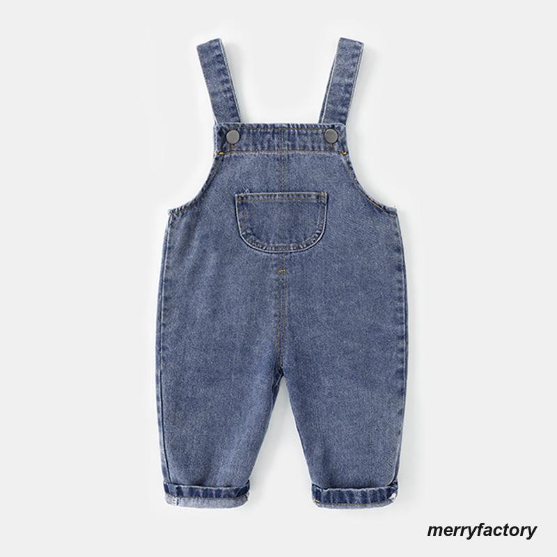 オーバーオール サロペット デニム キッズ ベビー 子供服 女の子 男の子 ボトムス ジーンズ ジーパン 長ズボン ロングパンツ つなぎ ポケット付き