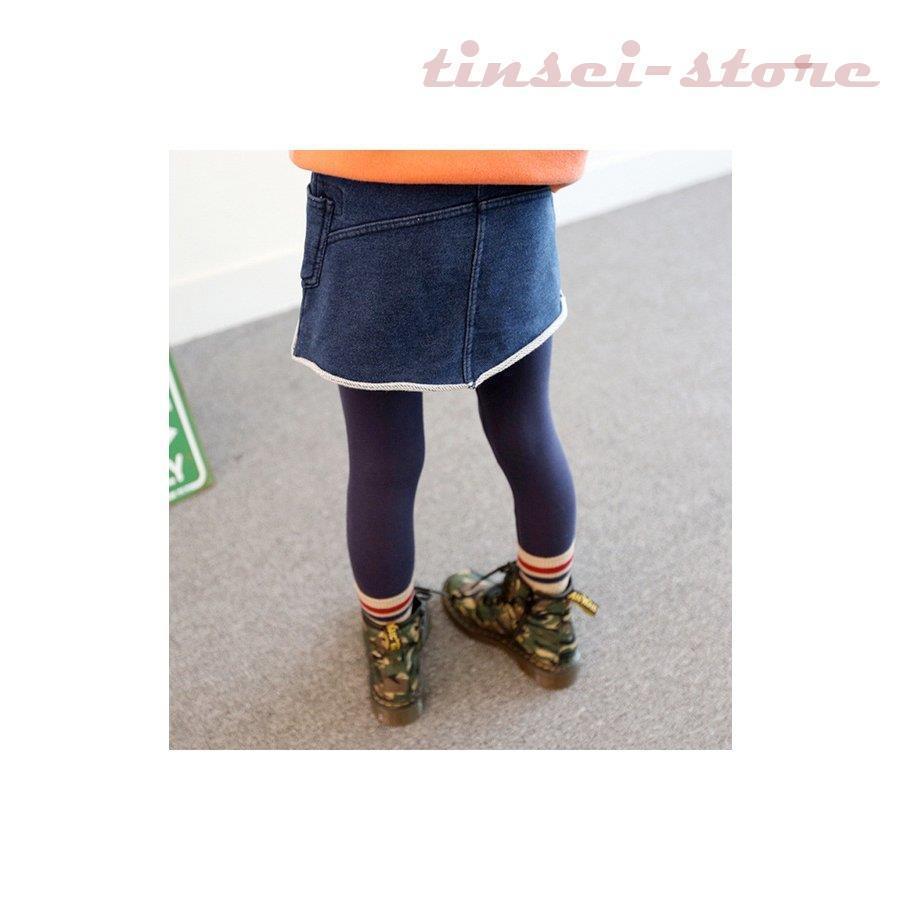 子供レギンス ストレッチ 10分丈スカッツ スカート付きレギンス デニムスカート パンツ 子供服 女の子 ベビー キッズ ジュニア ダンス 100-160cm