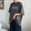 Tシャツ 半袖 メンズ オーバーサイズ ビッグシルエット ワードプリント ブランド 韓国 ファッション ストリート系
