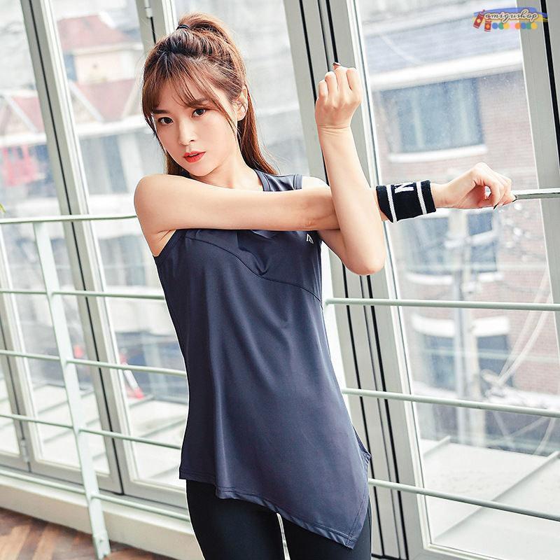 ヨガウェア トップス タンクトップ トレーニングウェア 半袖 スポーツウェア ゆったり ホットヨガ おしゃれ ヨガ ジム ロング丈 ダンス