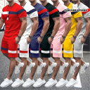 セットアップ メンズ スウェット 2点セット 新作 夏 メンズ 半袖 短パン 上下セット 大きいサイズ メンズファション カジュアル