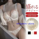 ブラジャー ショーツ ノンワイヤー 下着 楽盛 女性 上下セット ブラ 盛りブラ セット 育乳 谷間 脇高 脇肉 ランジェリー 盛れる ナイトブラ 美胸