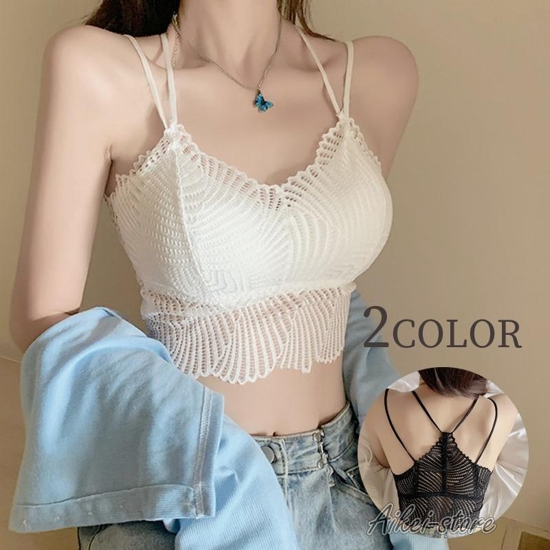 ハーフトップブラ カップ付きインナー レディース 女性 婦人服 ブラトップ ブラジャー ノンワイヤー キャミソール ショート丈 ビスチェ風 インナー(4)