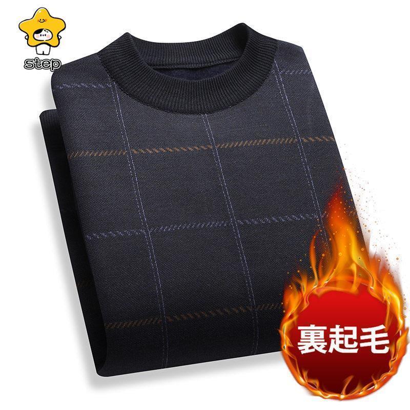 ニットセーター メンズ フェイクレイヤード カジュアル おしゃれ トップス 暖かい 防寒 裏起毛 冬服 選べる シニア 紳士 janworks-10026147 BabyAngel サンプル画像3