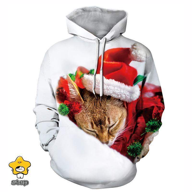 クリスマスパーカーメンズ 3D パーカー スウェット プルオーバー おしゃれ ファッション秋冬 ゆったり フード付き おしゃれ スウェット プルオーバー