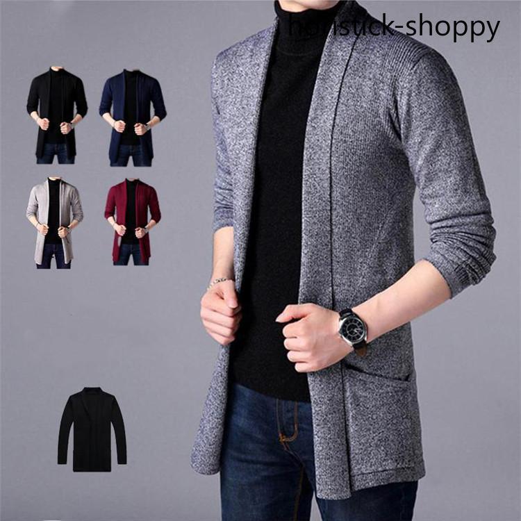 カーディガン メンズ ニットジャケット セーター 一部即納 ロング ブルゾン ボタンなし 着流し 長袖 ユニセックス 秋冬 トップス アウター
