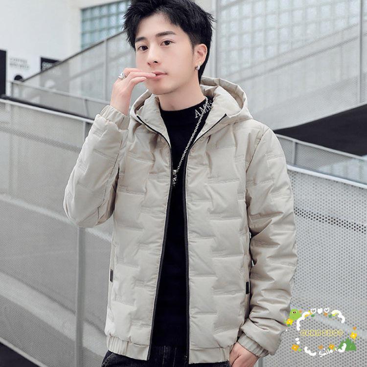 中綿 フード付き コート メンズ 軽量 フェイク ダウン 中綿入り ブルゾン カジュアル アウター 冬 ボリューム ジャンパー 無