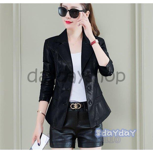 レディース ジャケット 革ジャン ライダースジャケット ジャンパー バイク レザージャケット シングル PU革 レザー 通勤 革コート レザーコート