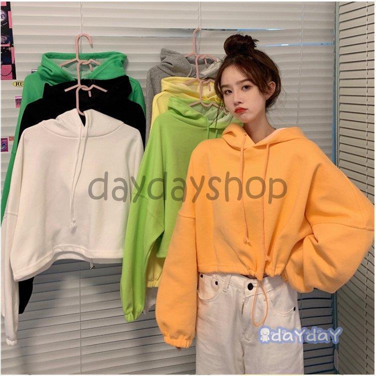 パーカー レディース トップス 春 秋 ショート丈パーカー 可愛い長袖 衣装 トップス ベーシック へそ出し ゆる チュニック 体型カバー カジュアル