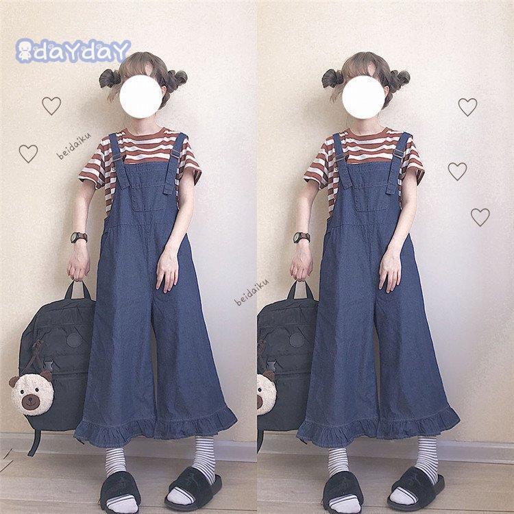 デニム ワイドパンツ ズボン オーバーオール サロペット オールインワン キャミソール デニムパンツ レディース サロペットパンツ パンツドレス ゆったり 着痩せ