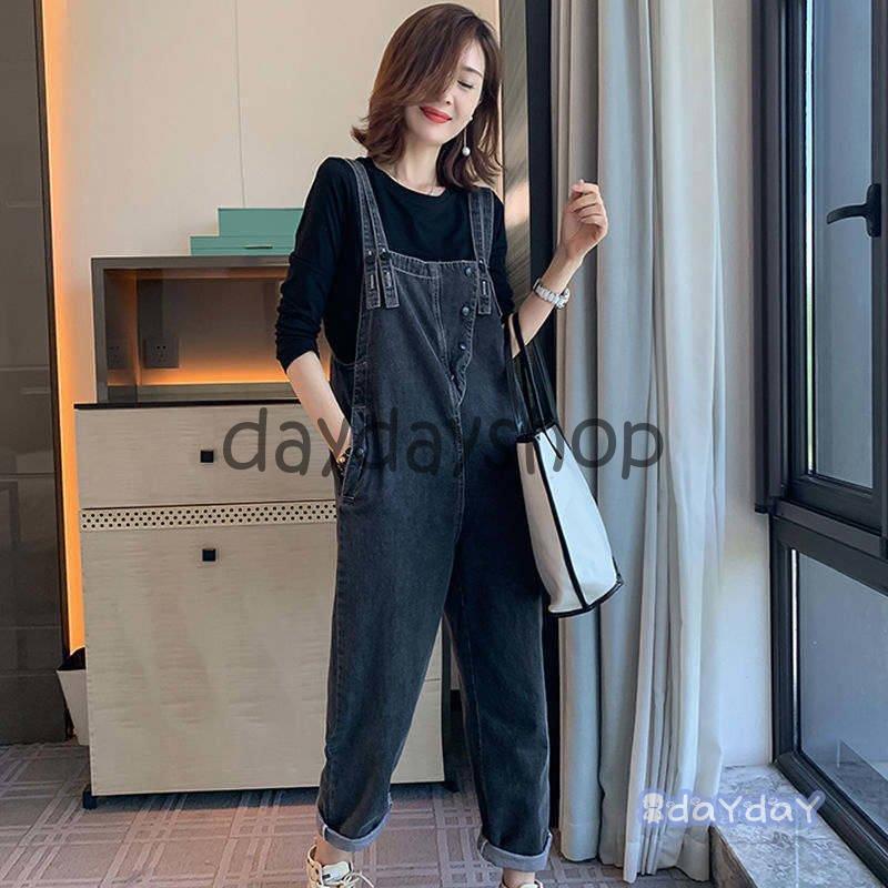 デニム サロペット レディース オールインワン デニムサロペット パンツ ズボン ジーンズ オーバーオール ロング丈 ゆったり カジュアル 着こなせ