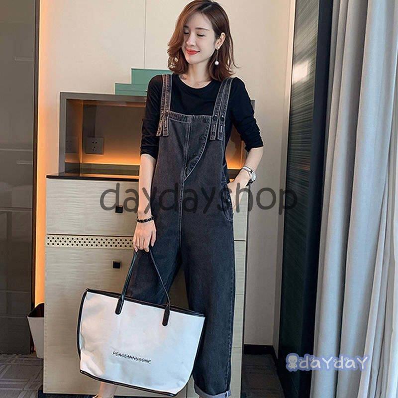 デニム サロペット レディース オールインワン デニムサロペット パンツ ズボン ジーンズ オーバーオール ロング丈 ゆったり カジュアル 着こなせ