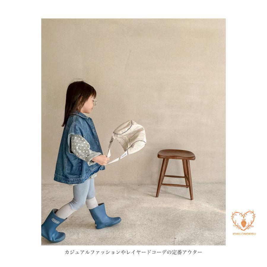 キッズ デニムジャケット ノースリーブ 女の子 デニムベスト 前開き アウター 春 秋 女児 ジャケット デニム ジレ ジージャン ジュニア ジレベスト