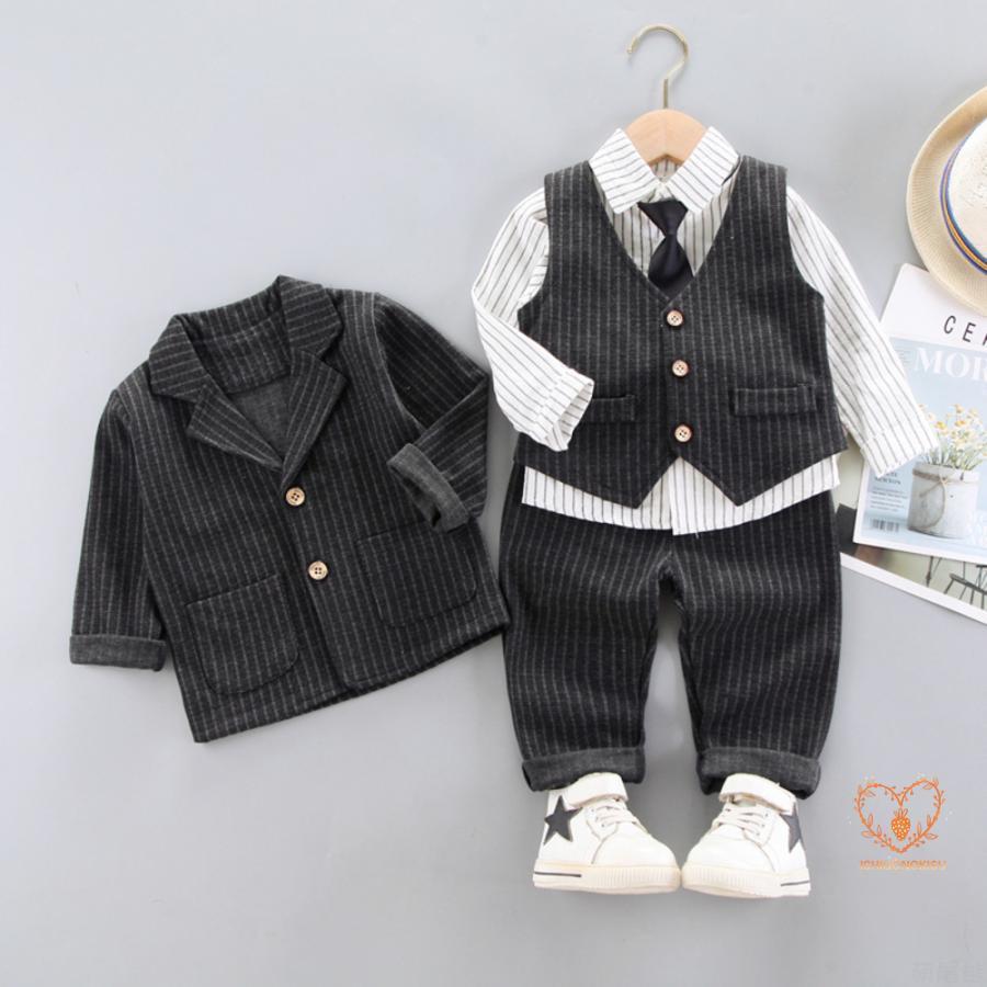 男の子 フォーマル ベスト セット 入園式 卒園式 ベビー服 スーツ 5点 セット 80 90 100 110 cm 子供 春 おしゃれ 赤ちゃん セットアップ ジャケット