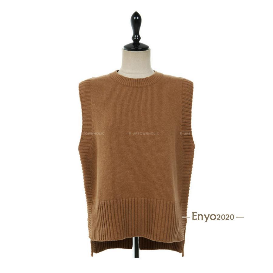 BabyAngelのニットベスト レディース ベストセーター チョッキ ジレベスト 韓国風 着痩せ オフィス クルーネック ベスト トップス 秋 通学 通勤｜アングル2