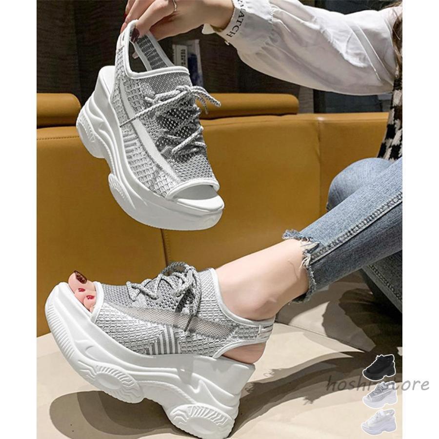 オープントゥスポーティーサンダル 厚底靴