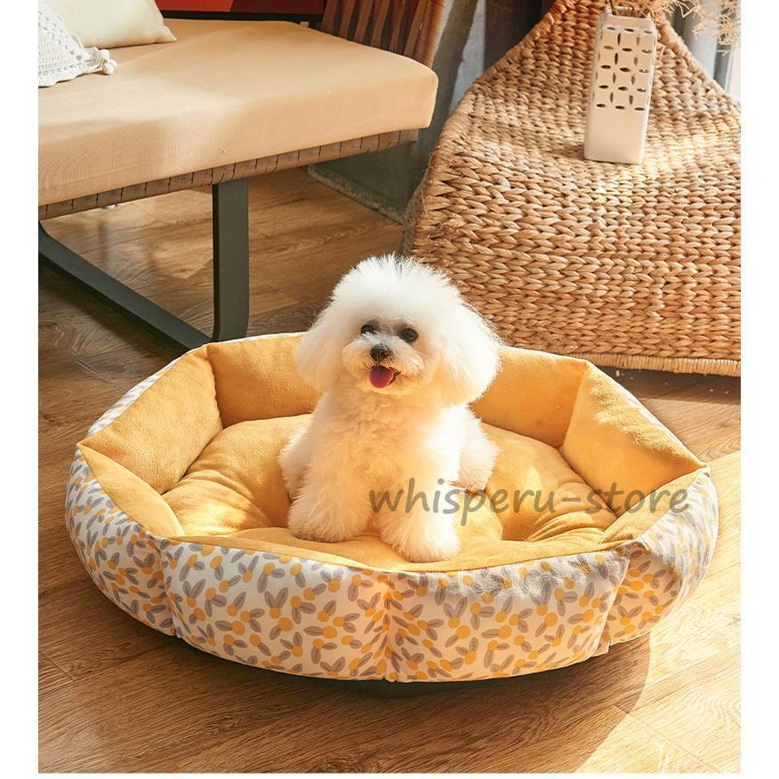 犬猫 ペットベッド 花柄 小型 クッション 犬用 猫用 洗える 四季適用 かわいい キャットハウス 犬ベッ..