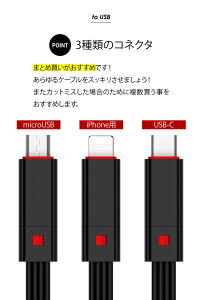 iPhone 15 14 13 12 USB 充電 ケーブル 好きな長さに 切れる iPhone アンドロイドスマホ タイプC USB-C ライトニング Lightning 充電 ケーブル micro usb 充電ケーブル 強化ナイロン 平形 1.5m 長い 断線しても再利用できる 【最短翌日 ネコポス便 送料無料 】 カット USB