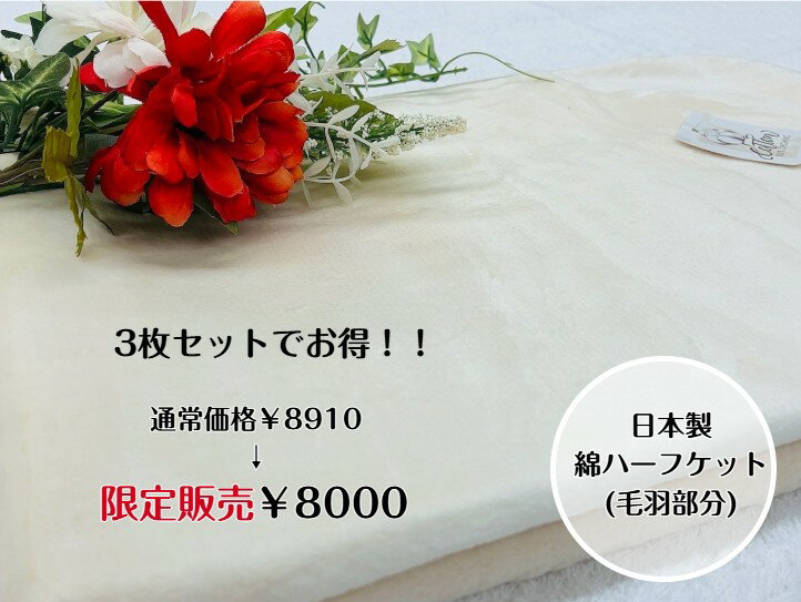 樂天商城 - 【限定販売】綿ハーフケット(毛羽部分)　アイボリーカラー　美容院・クリニック・企業・福祉施設・幼稚園から注文多数！！人気商品をお得に買えるチャンス☆