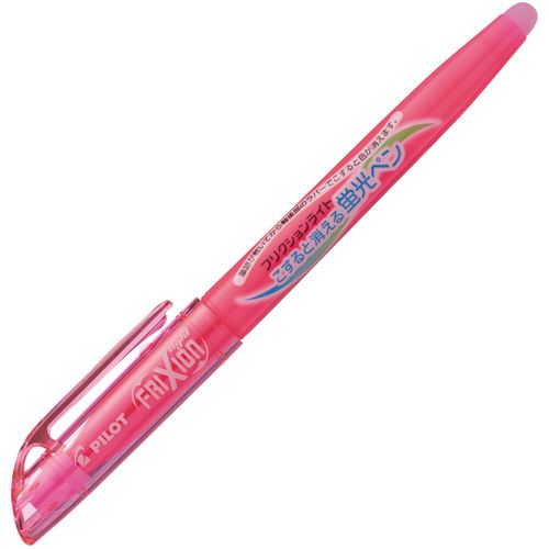 【イージャパンモール】【返品・交換・キャンセル不可】 必ず2通目のメールをご確認ください。 ※本商品は熨斗・包装（ラッピング）はお承り出来ない商品となります。※商品はご注文（ご決済）後、2-5営業日で発送（土・日・祝日除く）となります。※配送業者と契約がないため、送付先が北海道・沖縄・離島の場合キャンセルとさせていただきます。※発送予定日は、在庫がある場合の予定日となります。 ※在庫がない場合には、キャンセルとさせて頂きます。 ※納期が遅れます場合には改めてご連絡させて頂きます。※本商品はメーカー取り寄せ商品となります。 流動在庫となりますためお手配時に在庫がない場合はキャンセルとさせていただきます。 在庫と納期のご確認が必要な場合は事前にお問い合わせください。 ※ご注文確定後でのキャンセルやお届け先の変更等はお承りできませんのでご注意ください。 また、交換・返品はお承りできません。 ※商品のお写真はイメージ画像です。概要 【使い切りタイプ】引きすぎ、引き間違いも簡単消去。こすると消える蛍光ペン。 商品説明 ●書いて、消して、また書ける。 仕様 タイプ 使い切りタイプ インク種類 フリクションインキ インク色 ピンク 線幅 3.3mm 材質 軸：再生PP、キャップ：再生PC その他仕様 ●方式：キャップ式 備考 ※60℃以上になる場所に放置しないでください。インキが無色になります。※感熱紙などの紙の種類によっては、消去に不向きな場合があります。 シリーズ名 フリクション JANコード 4902505375064 環境商品 プラスチックの再利用87％エコマーク認定番号：17112109 【メーカー・製造または販売元】パイロット【広告文責】株式会社イージャパンアンドカンパニーズ 072-875-6666《ご注意ください》 ※本商品はキャンセル・返品・交換不可の商品です。 ※商品はご注文後、1週間前後でお届けとなります。 ※商品の性質上、返品・交換・キャンセルはお受けできません。 　不良品、内容相違、破損、損傷の場合は良品と交換いたします。 　但し、商品到着から3日以内にご連絡をいただけない場合、交換いたしかねますのでご注意ください。 ※商品がリニューアルしている場合、リニューアル後の商品にてお届けとなる場合がございます。[関連キーワード：文房具 筆記具 蛍光ペン 蛍光ペン 本体]