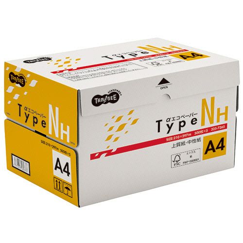 αエコペーパー　タイプNH　A4　1箱（2500枚：500枚×5冊）