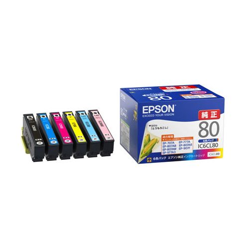 Ink cartridge 6-color pack IC6CL80 1 box (6 cartridges: 1 of each color)