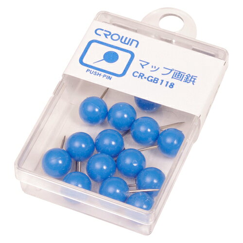 ★まとめ買い★クラウン　マップ画鋲　15本　青　CR-GB118-BL　×10個【返品・交換・キャンセル不可】【イージャパンモール】
