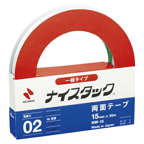 【イージャパンモール】 必ず2通目のメールをご確認ください。※商品はご注文（ご決済）後、2-3営業日で発送（土・日・祝日除く）となります。※配送業者と契約がないため、送付先が北海道・沖縄・離島の場合キャンセルとさせていただきます。※発送予定日は、在庫がある場合の予定日となります。 ※在庫がない場合には、キャンセルとさせて頂きます。 ※納期が遅れます場合には改めてご連絡させて頂きます。※商品の写真はイメージです。 ※お手元に届く商品は、商品名に記載してある色・柄・サイズ・型番の商品が届きます。 　ご注文のキャンセルおよびご返品がお承りできない商品となるため、ご注文の際には必ずご確認ください。 ※本商品はのし・ラッピング包装はお承りできない商品となります。新聞などのスクラップ作成、ポスターなどの掲示に。 テープ基材に古紙配合率40％の再生紙を使用したグリーン購入法対象商品です。 ホルダー、巻心は再生紙を使用しています。 カッターつき。 ホルダーはミシン目つきで、分別廃棄がしやすいです。 ■原産国 日本 ■本体サイズ縦×本体サイズ横×本体サイズ高さ（単位：mm） 17×114×114 ■本体重量（単位：g） 84【メーカー・製造または販売元】ニチバン【広告文責】株式会社イージャパンアンドカンパニーズ 072-875-6666《ご注意ください》 ※商品がリニューアルしている場合、リニューアル後の商品をお届けします。 場合によっては上記お日にちよりもお届けまでにお時間をいただく場合がございます。 ※本商品は、キャンセル・返品・交換・はお受けできません。 　不良品、内容相違、破損、損傷の場合は良品と交換いたします。 　但し、商品到着から3日以内にご連絡をいただけない場合、交換いたしかねますのでご注意ください。 ※商品がリニューアルしている場合、リニューアル後の商品をお届けします。 　リニューアル後商品のお届けについてのキャンセル返品交換は出来ません。 　リニューアルにより商品内容、容量、パッケージ等が異なる場合がございます。 ※ご注文をご確認および承らせて頂いた後に、欠品やメーカー廃盤等で商品がご用意出来ない場合は、該当商品をキャンセルとさせて頂きます。[関連キーワード：事務用品　貼・切用品　貼・切用品]★まとめ買い★ニチバン　ナイスタック　NW-15　NW-15　×10個　はコチラ　>>