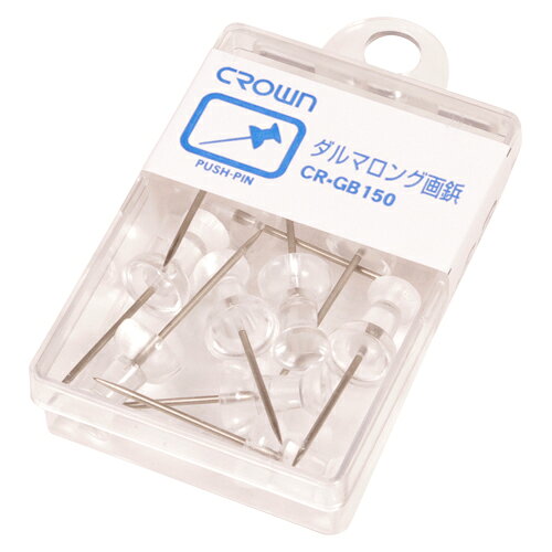 ★まとめ買い★クラウン　ダルマロング画鋲　11本　透明　CR-GB150-T　×10個【返品・交換・キャンセル不可】【イージャパンモール】