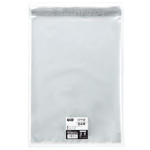 OPP袋　フタ・テープ付　B4用　270x370+40mm　1セット(1000枚:100枚x10パック)