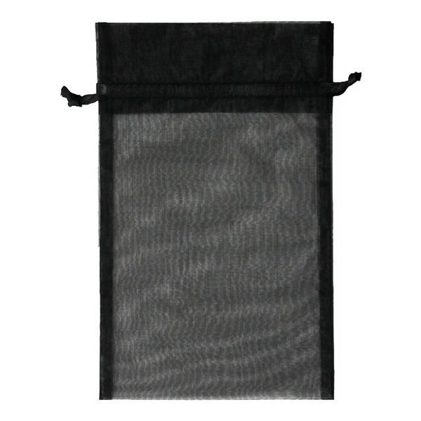 オーガンジーバッグ　L　ブラック　10束（100枚）【イージャパンモール】
