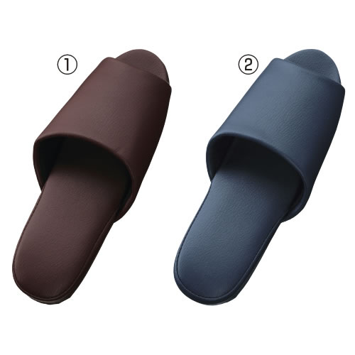 樂天商城 - 抗菌レザー調スリッパ前開きダークワイン【返品・交換・キャンセル不可】【イージャパンモール】