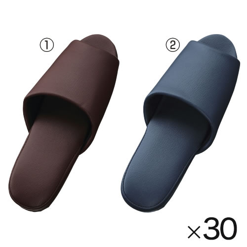 Stationeries （Talents） - 抗菌レザー調スリッパ前開き30足ライラック【返品・交換・キャンセル不可】【イージャパンモール】