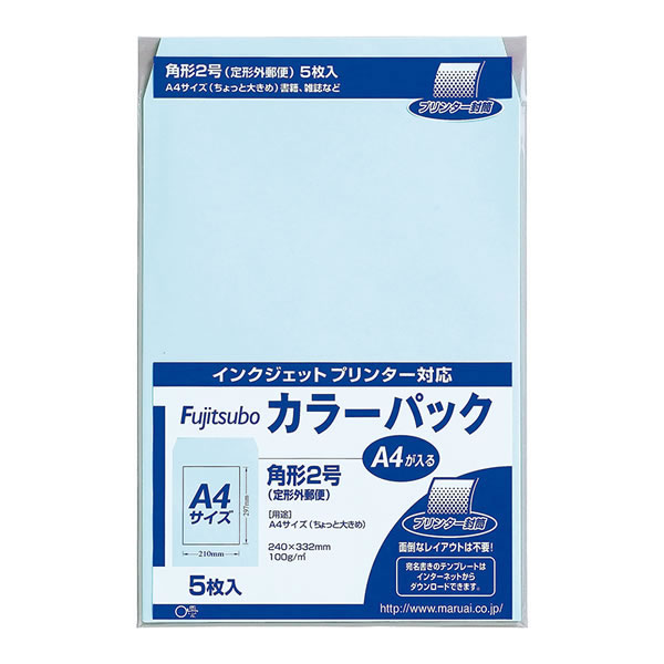 マルアイ　藤壺カラーパック　角2　ウスミズ　PK−21PS【返品・交換・キャンセル不...