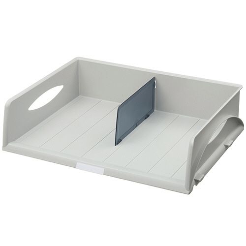 【イージャパンモール】【返品・交換・キャンセル不可】 必ず2通目のメールをご確認ください。 ※本商品は熨斗・包装（ラッピング）はお承り出来ない商品となります。※商品はご注文（ご決済）後、2-5営業日で発送（土・日・祝日除く）となります。※配送業者と契約がないため、送付先が北海道・沖縄・離島の場合キャンセルとさせていただきます。※発送予定日は、在庫がある場合の予定日となります。 ※在庫がない場合には、キャンセルとさせて頂きます。 ※納期が遅れます場合には改めてご連絡させて頂きます。※本商品はメーカー取り寄せ商品となります。 流動在庫となりますためお手配時に在庫がない場合はキャンセルとさせていただきます。 在庫と納期のご確認が必要な場合は事前にお問い合わせください。 ※ご注文確定後でのキャンセルやお届け先の変更等はお承りできませんのでご注意ください。 また、交換・返品はお承りできません。 ※商品のお写真はイメージ画像です。概要 12段まで積み重ねOKなトレー。 商品説明 ●サイズはA3ヨコ、色はグレーです。 仕様 サイズ A3ヨコ 色 グレー 外寸 W490×D385×H125mm 内寸 W470×D355×H108mm 耐荷重 約9kg 材質 ポリスチレン 付属品 仕切り板1枚、ラベルホルダー・ラベル1セット その他仕様 ●最大積み重ね段数：12段 JANコード 4002432353002 【メーカー・製造または販売元】ライツ【広告文責】株式会社イージャパンアンドカンパニーズ 072-875-6666《ご注意ください》 ※本商品はキャンセル・返品・交換不可の商品です。 ※商品はご注文後、1週間前後でお届けとなります。 ※商品の性質上、返品・交換・キャンセルはお受けできません。 　不良品、内容相違、破損、損傷の場合は良品と交換いたします。 　但し、商品到着から3日以内にご連絡をいただけない場合、交換いたしかねますのでご注意ください。 ※商品がリニューアルしている場合、リニューアル後の商品にてお届けとなる場合がございます。