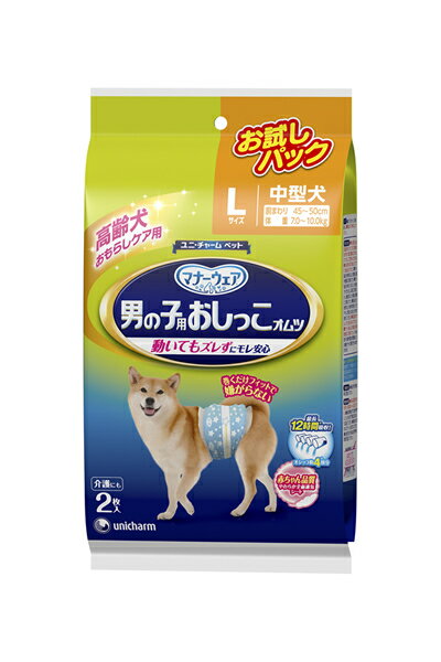 ★まとめ買い★　マナーウェア　男の子用おしっこオムツ　Lサイズ　お試しパック　2枚　×20個【イージャパンモール】