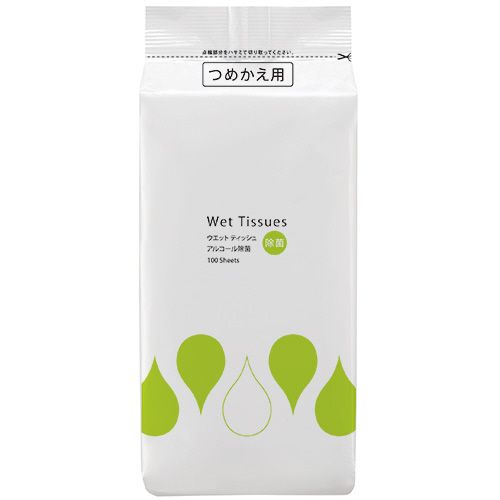 アルコール除菌ウエットティッシュ　ボトル詰替　1セット(2000枚:100枚×20パック)