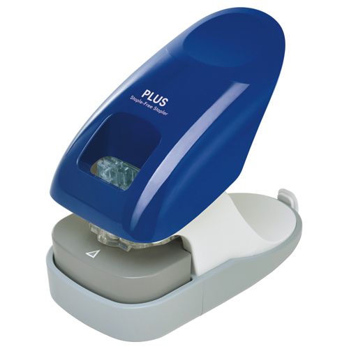 【送料無料】【個人宅届け不可】【法人（会社・企業）様限定】針なしホッチキス　ペーパークリンチ　12枚とじ　ブルー　1個