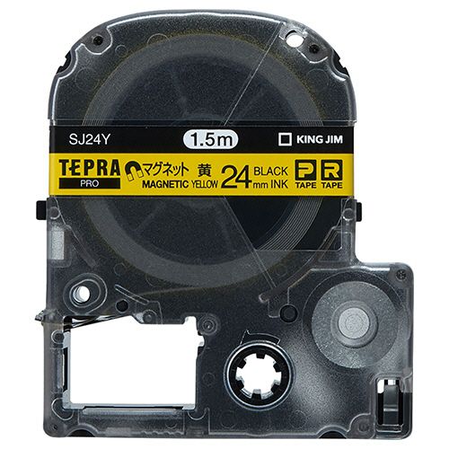 【送料無料】【個人宅届け不可】【法人（会社・企業）様限定】テプラ　PRO　テープカートリッジ　マグネットテープ　24mm　黄/黒文字　1個