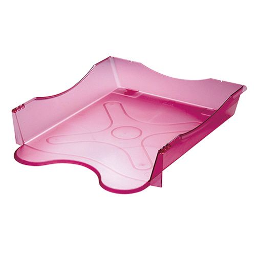 【送料無料】【個人宅届け不可】【法人（会社・企業）様限定】メガタフトレー A4タテ クリアピンク 1個