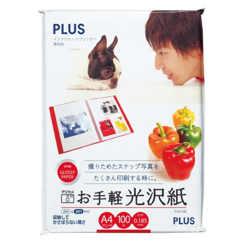 【送料無料】【個人宅届け不可】【法人（会社・企業）様限定】インクジェットプリンタ専用紙 お手軽光沢紙 A4 1冊(100枚)