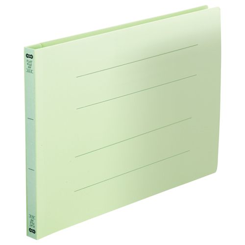 【送料無料】【個人宅届け不可】【法人（会社・企業）様限定】フラットファイル(再生PP) A4ヨコ 150枚収容 背幅18mm グリーン 1パック(5冊)