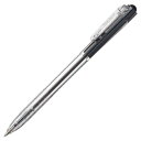 ノック式油性ボールペン 0.7mm 黒 (軸色:クリア) 1パック(10本)
