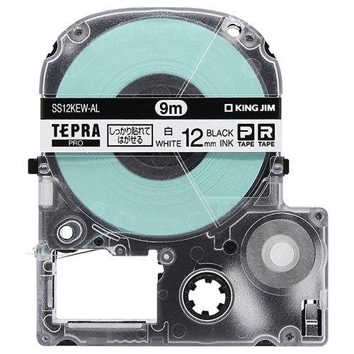 テプラPROテープカートリッジ しっかり貼れて剥せるラベル12mm白/黒文字 1パック(5個) テプラPROテープカートリッジ しっかり貼れて剥せるラベル12mm白/黒文字 1パック(5個)