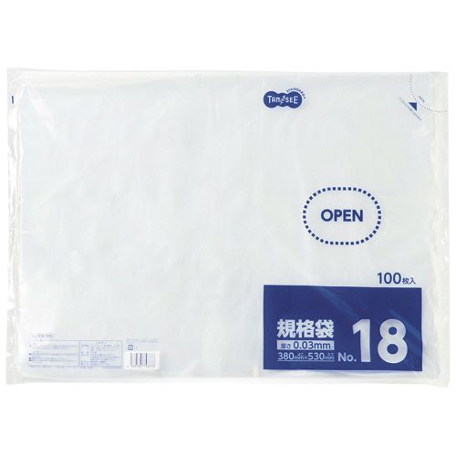 【送料無料】【個人宅届け不可】【法人（会社・企業）様限定】規格袋　18号　0.03×380×530mm　1パック(100枚)